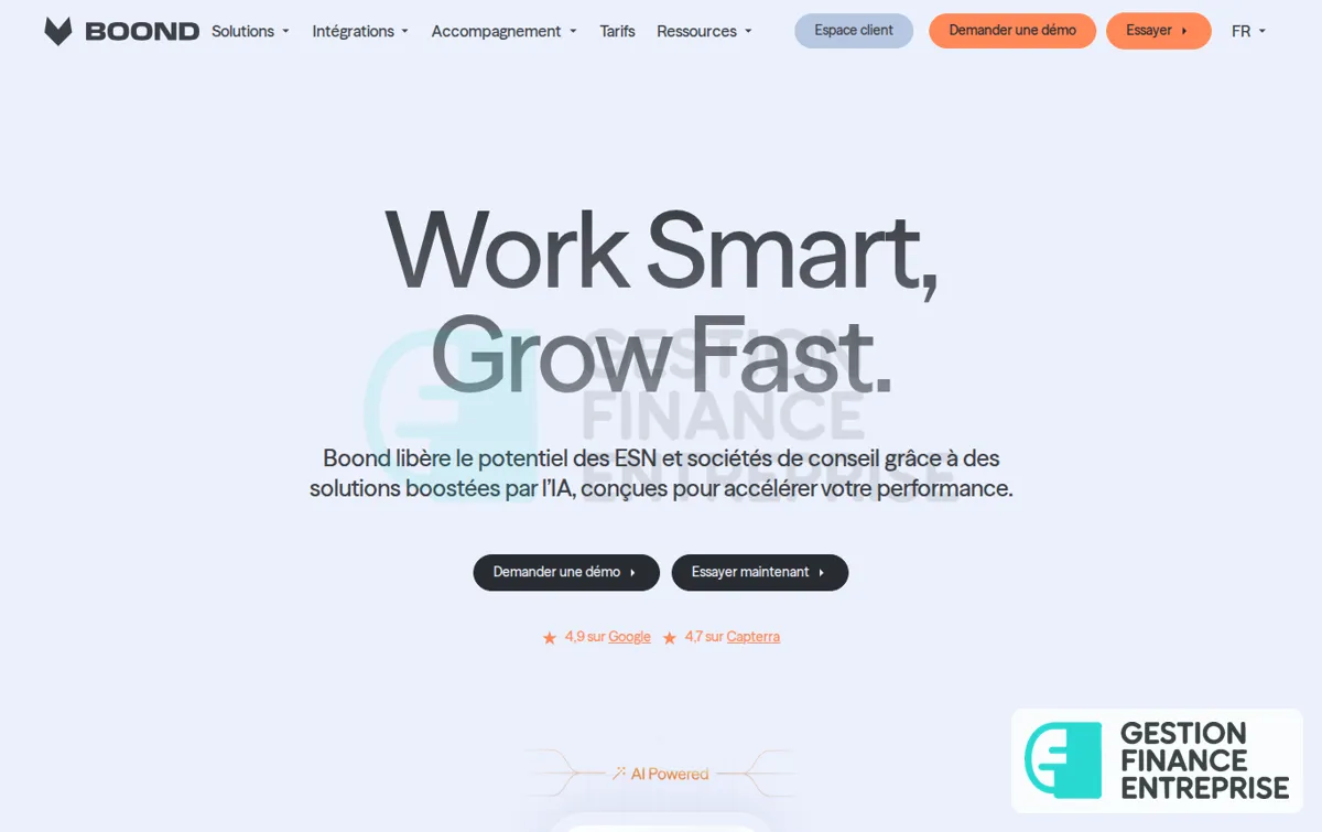 Capture : Boond : Logiciel ERP pour ESN, SSII, cabinet de conseil | BoondManager